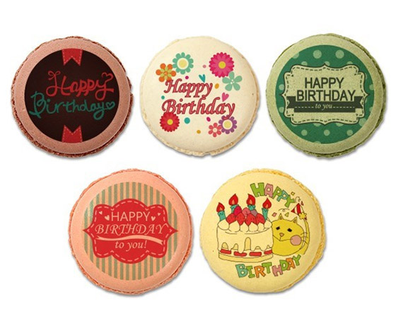 【focetta】誕生日 HappyBirthDayメッセージマカロン 5個セット PM-set3