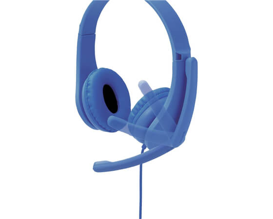 【エレコム】子ども用ヘッドセット 有線 4極ミニプラグ 両耳 マイクアーム付 HS-KD01TDBU