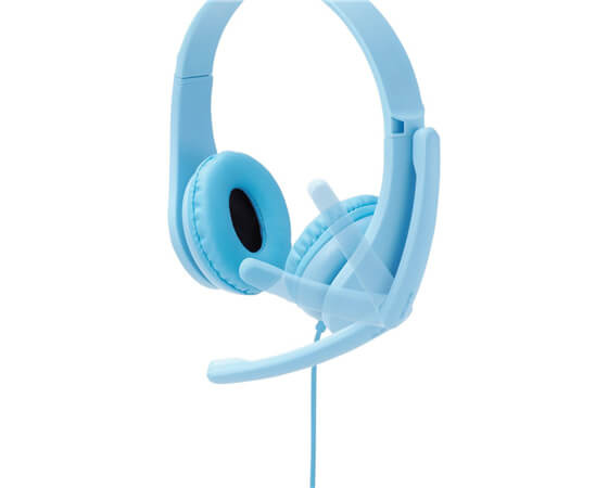 【エレコム】子ども用ヘッドセット 有線 4極ミニプラグ 両耳 マイクアーム付 HS-KD01TLBU