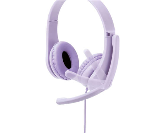 【エレコム】子ども用ヘッドセット 有線 4極ミニプラグ 両耳 マイクアーム付 HS-KD01TPL