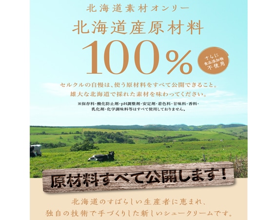 原材料100%北海道産 シューセルクル 8個アソートセット ※地域別送料あり