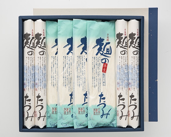 手延べ麺詰合せ(手延べ半生もどし長そうめん2人前×4袋、手延べひやむぎ2人前×4袋)MNS4H4