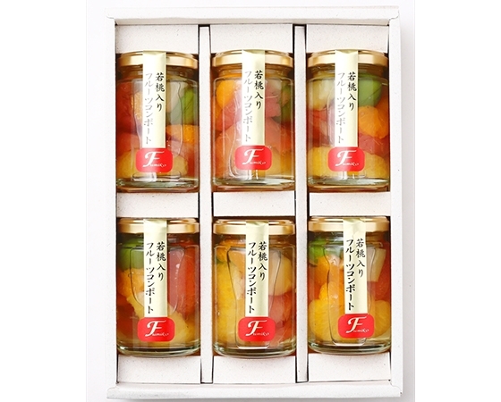 ふみこ農園 若桃入りフルーツコンポート 140g×6本