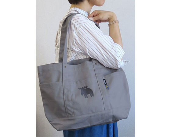 moz 帆布トートバッグ L グレー