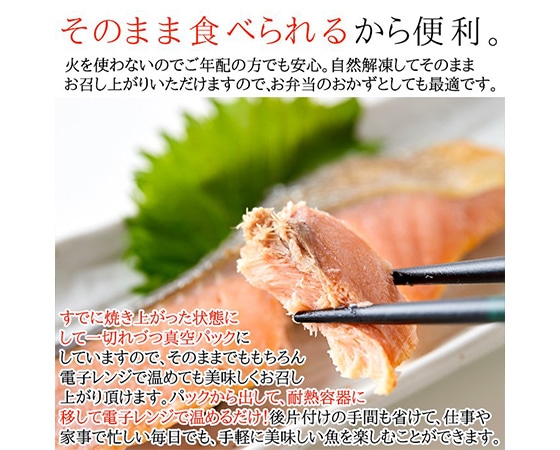 北海道産 常温保存可能な焼鮭切り身 10切れ(個包装)