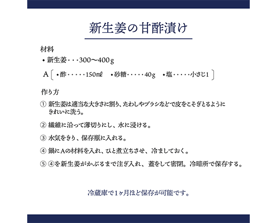新しょうがの甘酢漬け作成セット(高知県産新しょうが約500g、新しょうがの甘酢1袋)