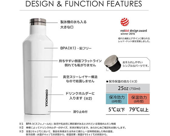 CORKCICLE CANTEEN White 25oz(750ml)
