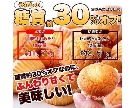 ふんわり甘くて美味しい!!【お徳用】糖質約30%オフプチマドレーヌ38個