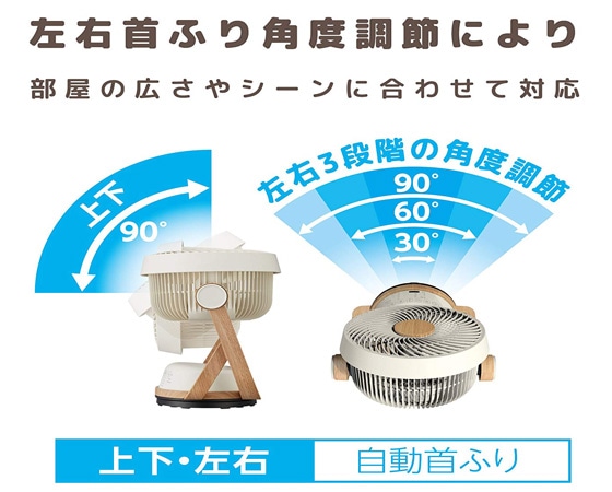 Pieria ピエリア 扇風機 DCサーキュレーター 木目調 リモコン付き サーキュレーター おしゃれ ウッド調 TCF-1193D ナチュラルウッド