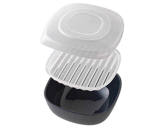 ご飯がう米わん ダークグレー 2個組