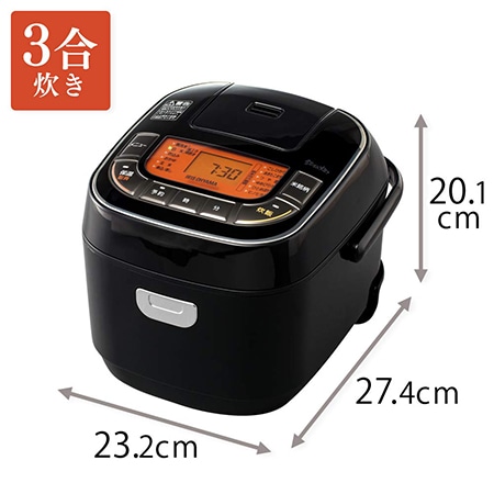【アイリスオーヤマ】米屋の旨み 銘柄炊き ジャー炊飯器 3合 ブラック RC-MC30-B