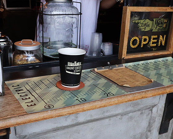 【HAUNT COFFEE STAND by HELMS × Heritage Leather Co.】#LEATHER COASTER BLACK