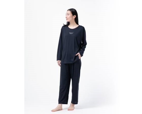BAKUNE Dry Women's 上下セット L(長袖Tシャツ・ロングパンツ)/ネイビー