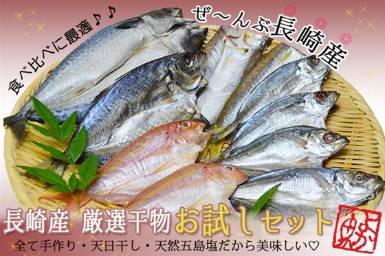 獲れたてよか魚の天日干し干物てんこ盛りお試しセット 旬アジ(大/小)・イトヨリ・サバ(4種10枚)
