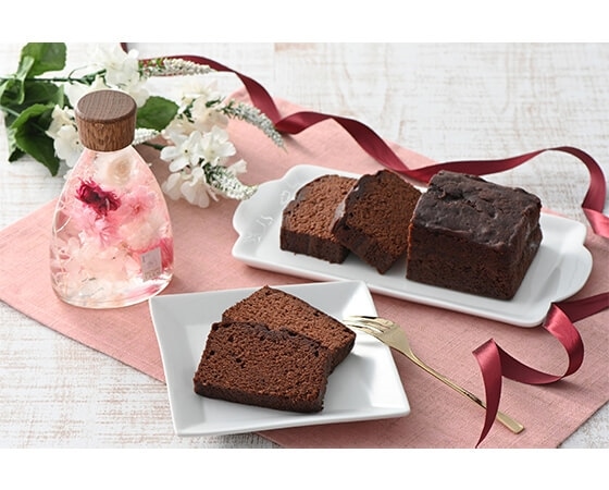 【母の日ギフト】ホシファーム ハーバリウム&銀座千疋屋 銀座チョコパウンドケーキ