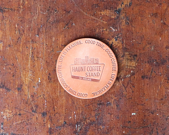 【HAUNT COFFEE STAND by HELMS × Heritage Leather Co.】#LEATHER COASTER NATURAL