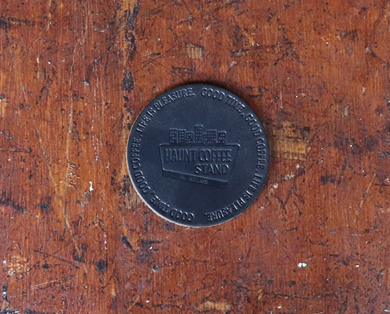 【HAUNT COFFEE STAND by HELMS × Heritage Leather Co.】#LEATHER COASTER BLACK