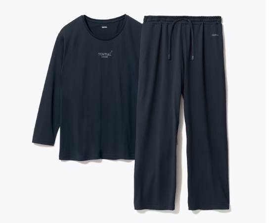 BAKUNE Dry Women's 上下セット L(長袖Tシャツ・ロングパンツ)/ネイビー