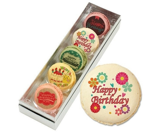 【focetta】誕生日 HappyBirthDayメッセージマカロン 5個セット PM-set3