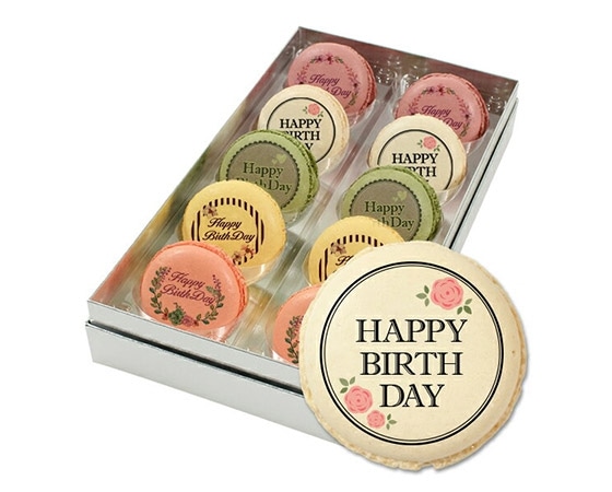 【focetta】誕生日 HappyBirthDayお花メッセージマカロン 10個セットPM-set94