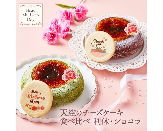 【母の日】focetta 絶品 天空のチーズケーキ ショコラ&利休(抹茶) 15cm