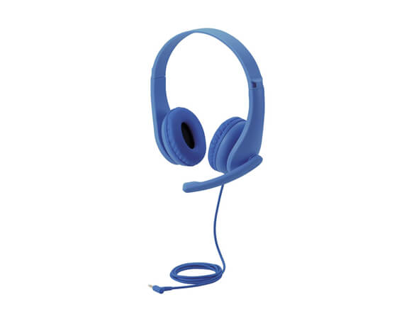 【エレコム】子ども用ヘッドセット 有線 4極ミニプラグ 両耳 マイクアーム付 HS-KD01TDBU