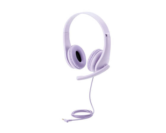 【エレコム】子ども用ヘッドセット 有線 4極ミニプラグ 両耳 マイクアーム付 HS-KD01TPL