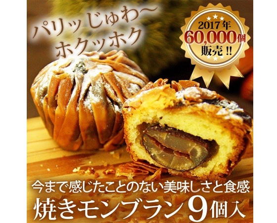 販売個数150万個突破!新感覚 焼きモンブラン 9個入※お届け日指定日可能。お届けまでにお時間がかかります。