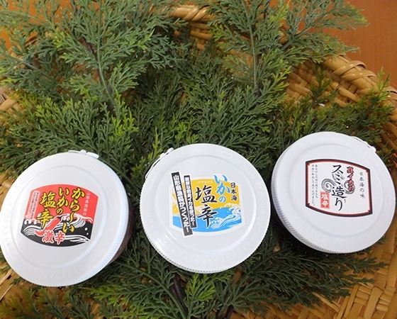 いか塩辛150g 3種盛り合わせ【塩辛・から~いいか塩辛・塩辛スミ造り】