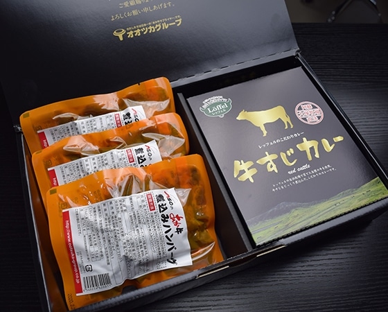 あか牛煮込みハンバーグと国産牛すじカレーセット