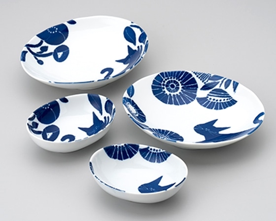 ココア楕円カレー&小鉢ペア