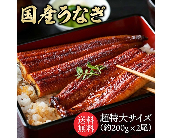 特大国産うなぎ200g×2尾