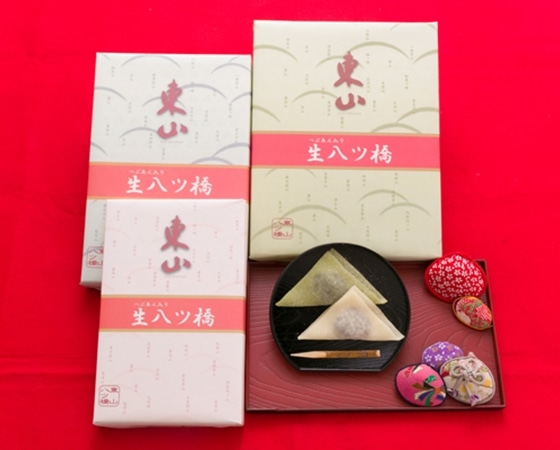 つぶあん入り生八ツ橋 (ニッキ・抹茶詰合せ) 1箱16個入り(ニッキ8個、抹茶8個)