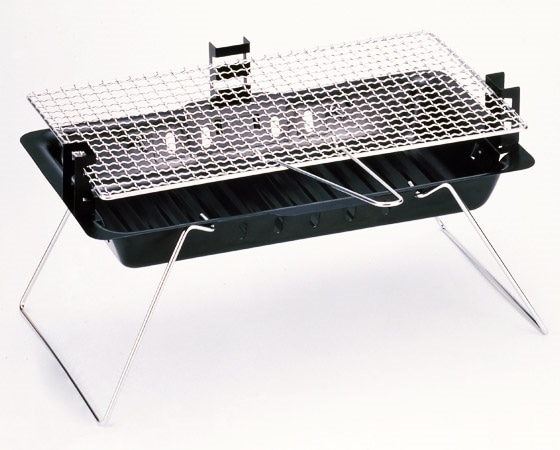 薄型BBQコンロ (ブラシ、トング付き)