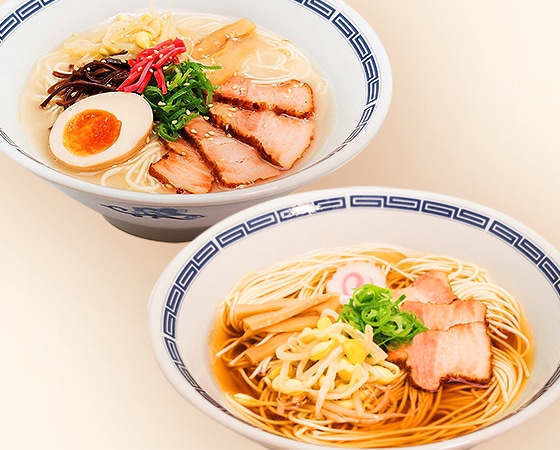 大阪王将公式通販限定!昔懐かしい屋台風ラーメン 〆(しめ)の一杯【醤油味・とんこつ味】2食