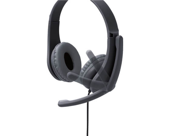 【エレコム】子ども用ヘッドセット 有線 4極ミニプラグ 両耳 マイクアーム付 HS-KD01TBK