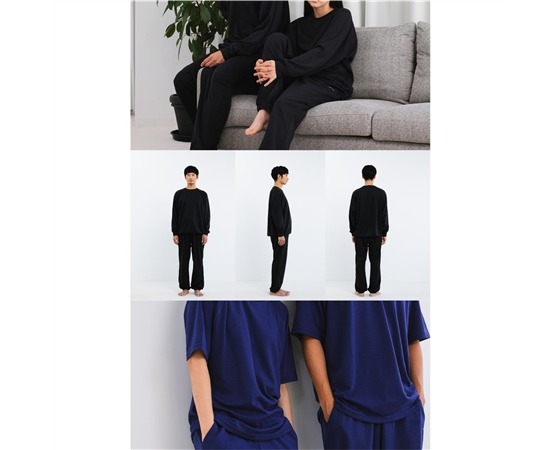 【ECLEAR】 リカバリーウェア 長袖ロングパンツ セット ブラック M HCM-RW02MBK