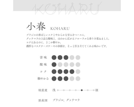 自家焙煎珈琲／小春（KOHARUブレンド）粉100g　コーヒー
