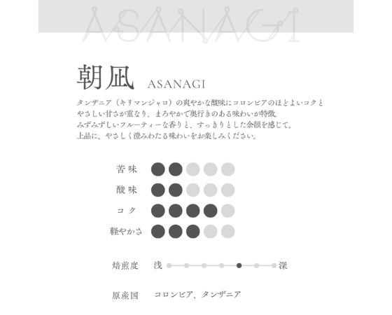 自家焙煎珈琲／朝凪（ASANAGIブレンド）粉300g　コーヒー
