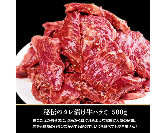 豚と牛の焼肉セット1.5kg(豚バラ、味噌漬け牛ホルモン、極厚秘伝のタレ漬け牛ハラミ)各500g