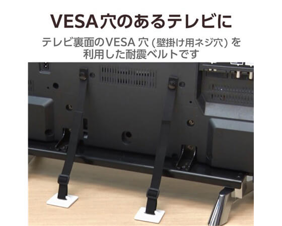 TV用耐震ﾍﾞﾙﾄ/～40V用/ﾈｼﾞどめﾀｲﾌﾟ(VESA穴)/2本入TS-005N