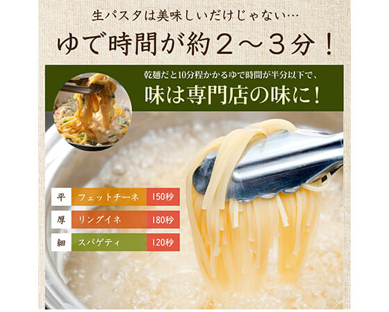 もちもち生パスタ6食セット(リングイネ・フェットチーネ)