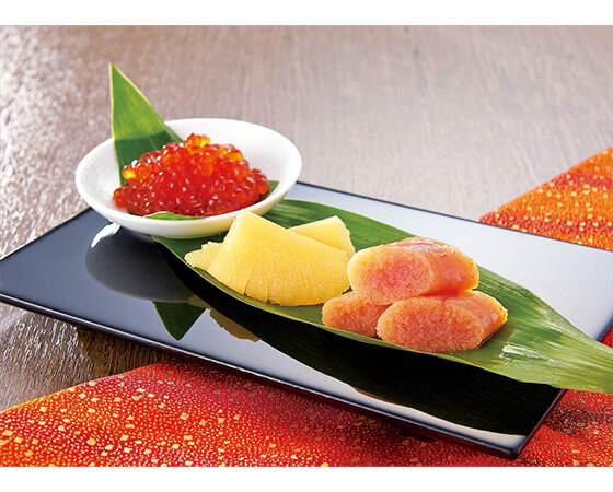 福さ屋　味楽セット(無着色辛子めんたい160g、醤油いくら60g、味付数の子80g)