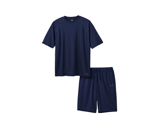 【ECLEAR】 リカバリーウェア 半袖ハーフパンツ セット ネイビー XL HCM-RW01XLNV