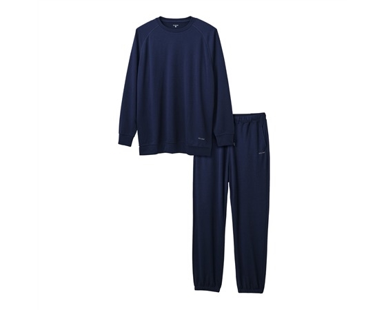 【ECLEAR】 リカバリーウェア 長袖ロングパンツ セット ネイビー XL HCM-RW02XLNV