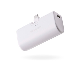  【エレコム】折り畳み式直挿しモバイルバッテリー(USB Type-Cプラグ/5000mAh)ブラック