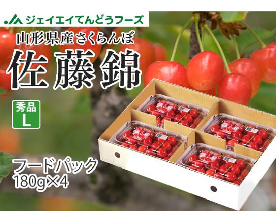 【予約】山形県産　さくらんぼ佐藤錦 約180g×4　※出荷時期：6月上旬～6月下旬